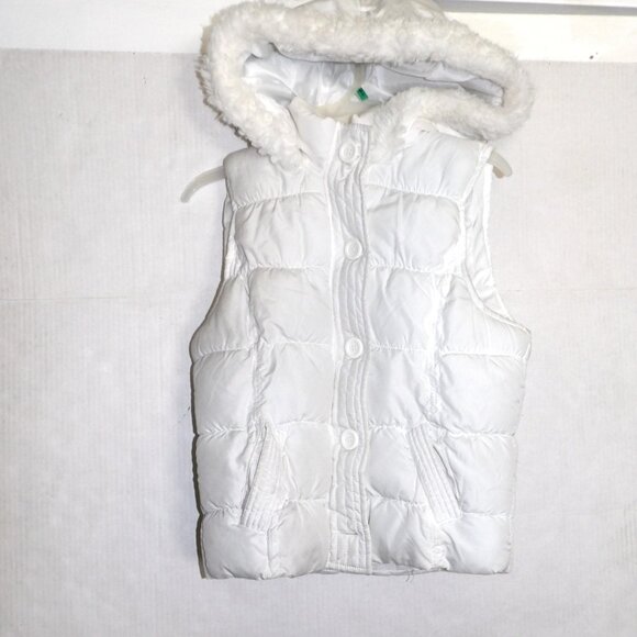 Arizona White Hooded Puffer Vest Size M - Picture 1 of 6